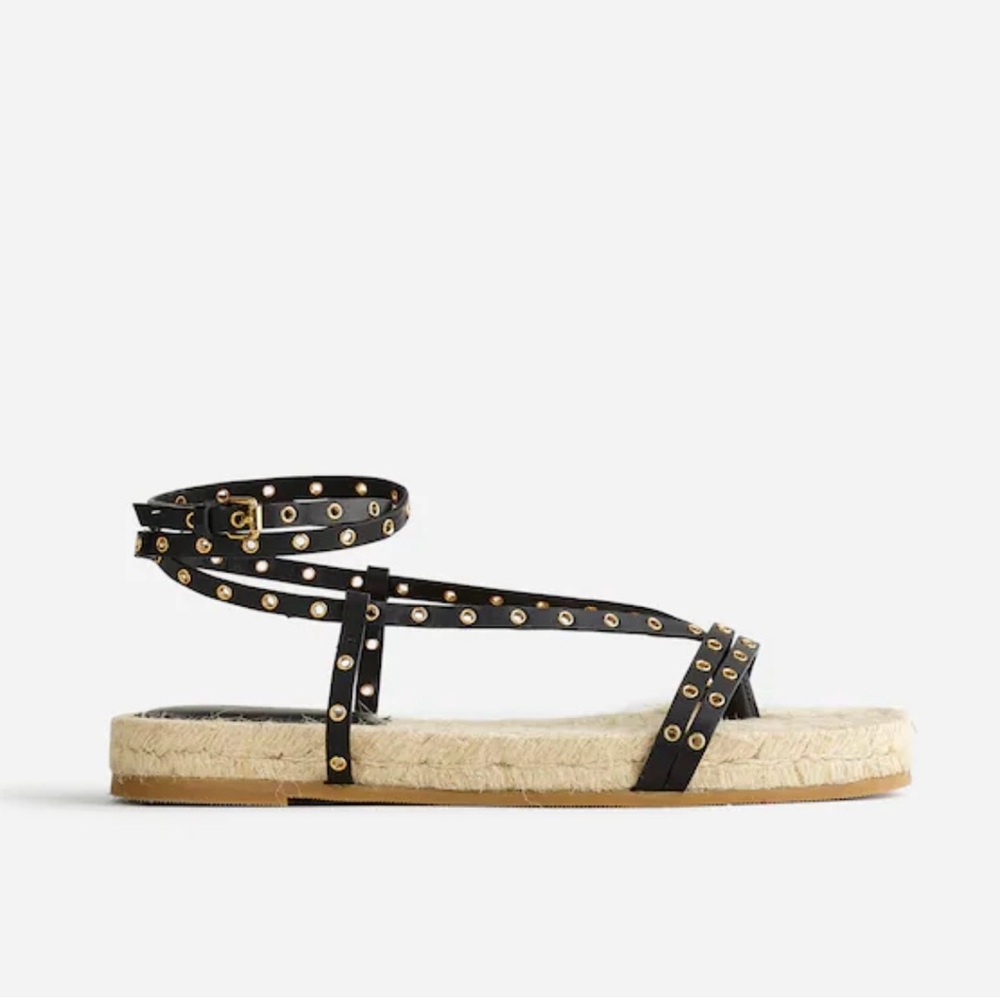 MADEWELL The Mira Espadrille Thong Sandal True Black Size 10 - Picture 4 of 14